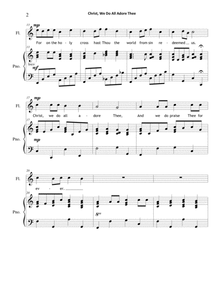 Christ We Do All Adore Thee Flute Piano Page 2