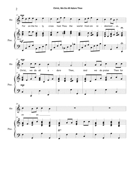 Christ We Do All Adore Thee Violin Piano Page 2