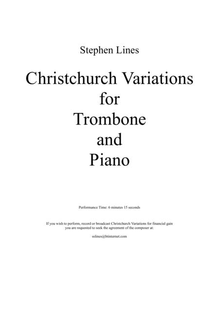 Christchurch Variations For Trombone And Piano Page 2