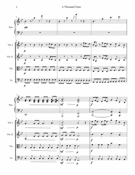 Christina Perri A Thousand Years For String Quartet Piano Page 2