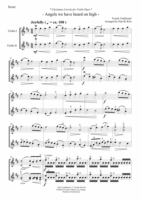 Christmas Carols For 2 Violins Vol I Page 2