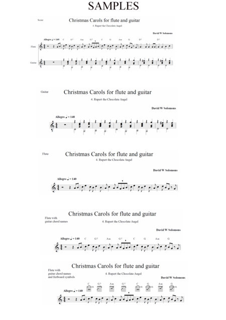 Christmas Carols For Flute And Guitar No 4 Rupert The Chocolate Angel Page 2