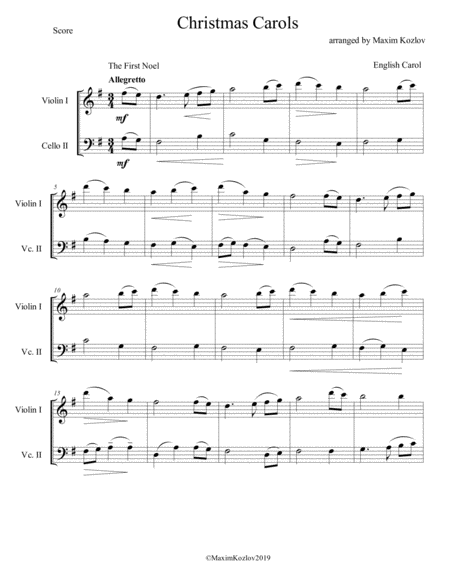 Christmas Carols For Violin And Cello Duo Page 2