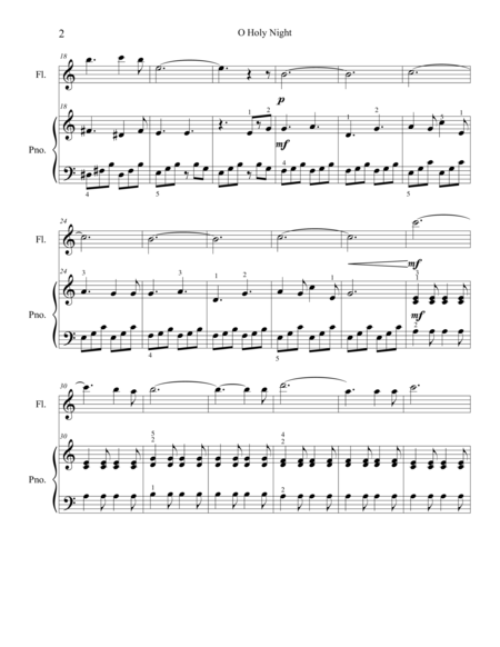 Christmas Duets For Flute Piano O Holy Night Page 2