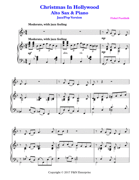 Christmas In Hollywood Piano Background For Alto Sax And Piano Page 2