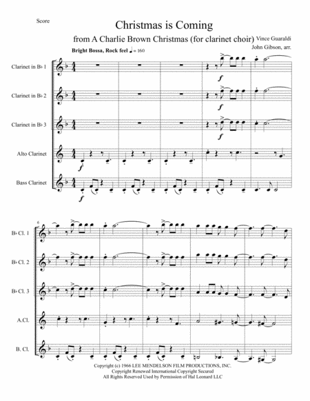 Christmas Is Coming From A Charlie Brown Christmas Clarinet Choir Page 2