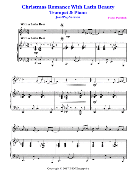 Christmas Romance With Latin Beauty Piano Background For Trumpet And Piano Page 2