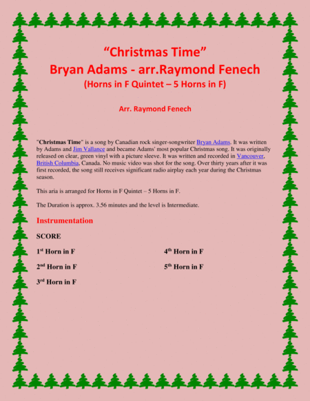 Christmas Time Bryan Adams Horns In F Quintet 5 Horns In F Page 2