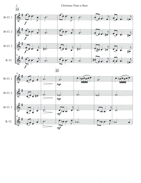 Christmas Time Is Here For Clarinet Quartet Page 2