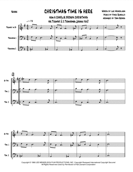 Christmas Time Is Here For Trumpet 2 Trombones Brass Trio Page 2