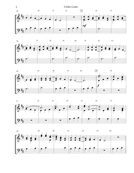 Cielito Lindo For 2 Octave Handbell Choir Page 2