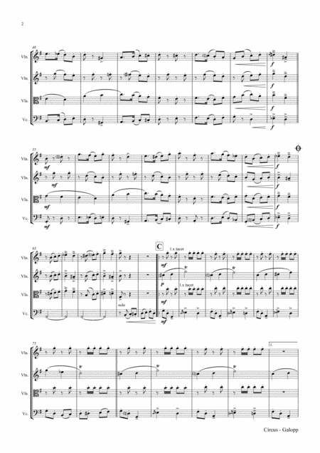 Circus Galopp Funny Fast String Quartet Page 2