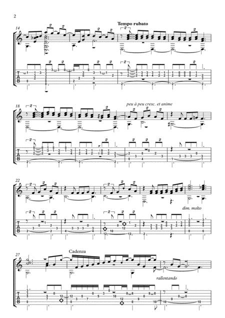 Clair De Lune Fingerstyle Guitar Arrangement Page 2