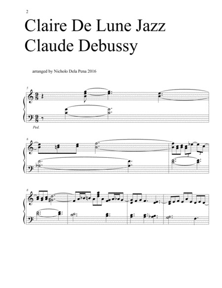 Claire De Lune Claude Debussy In Jazz And 8 Excerpt Variations Page 2