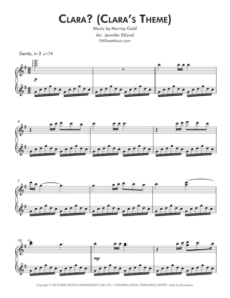 Claras Theme From Doctor Who Intermediate Piano Page 2