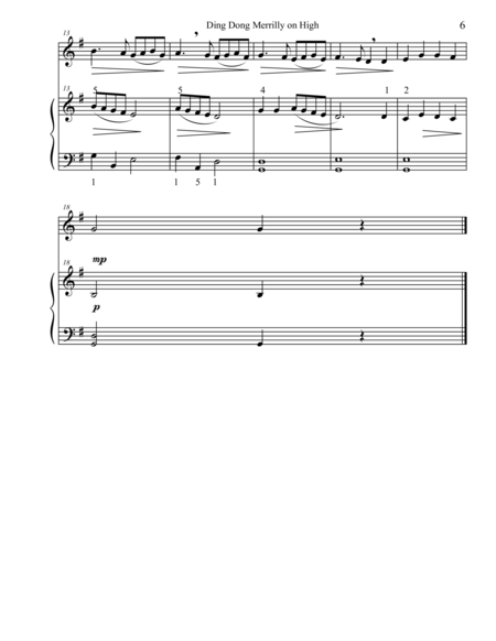 Classical Duets For Recorder Piano Ding Dong Merrily On High Page 2