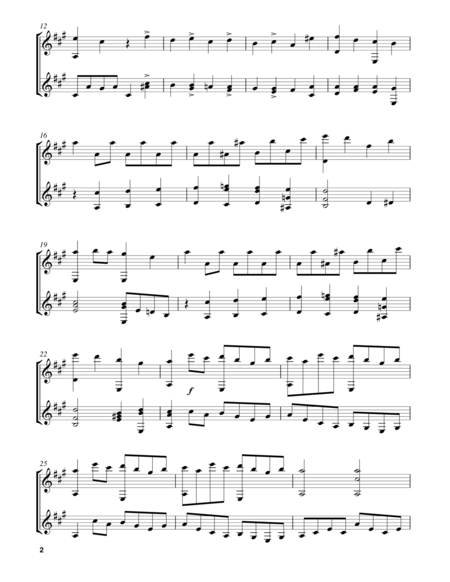 Classical Guitar Duet In A Major Page 2