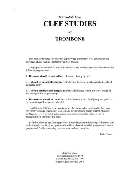 Clef Studies For Trombone An Intermediate Method Page 2