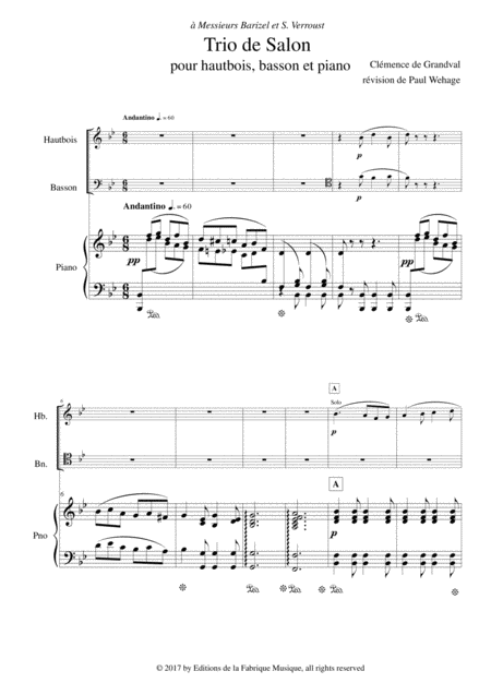 Clmence De Grandval Trio De Salon Opus 8 For Oboe Bassoon And Piano Page 2