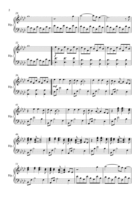 Clocks Pedal Harp Solo Page 2