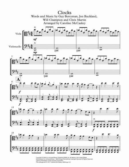 Clocks Viola And Cello Duet Page 2