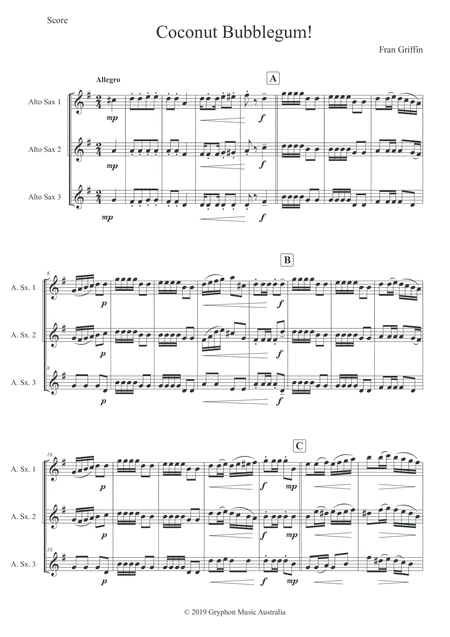 Coconut Bubblegum For Sax Trio Page 2