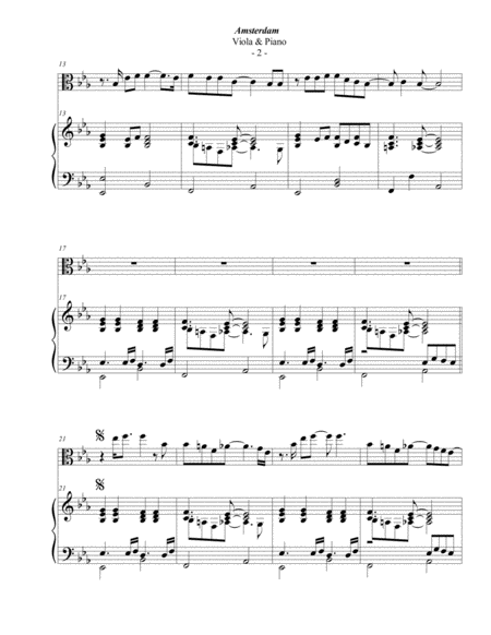 Coldplay Amsterdam For Viola Piano Page 2