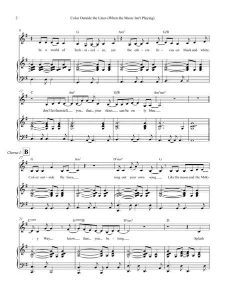 Color Outside The Lines When The Music Isnt Playing Piano Vocal Chords Page 2