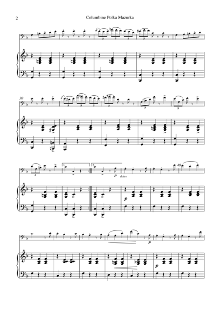 Columbine Polka Mazurka For Cello And Piano Page 2