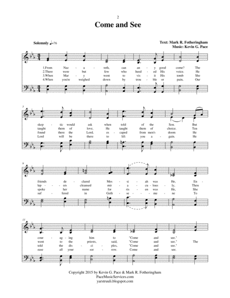 Come And See An Original Hymn For Satb Voices Page 2