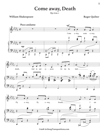 Come Away Death Op 6 No 1 B Flat Minor Page 2