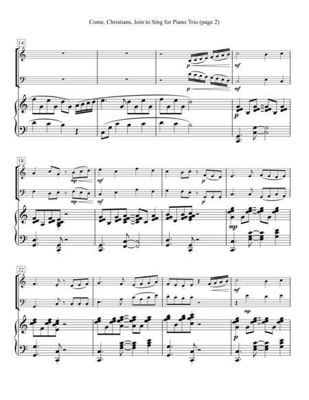 Come Christians Join To Sing For Piano Trio Page 2