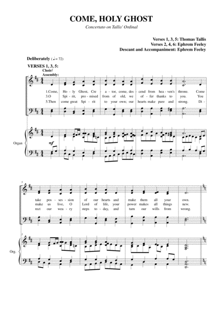 Come Holy Ghost Concertato On Tallis Ordinal Page 2