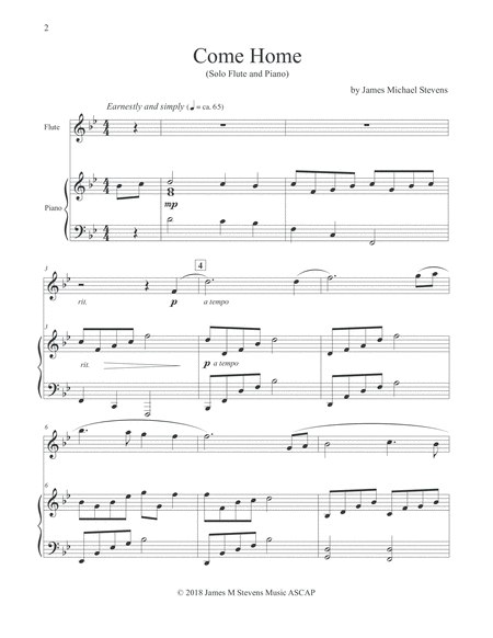 Come Home Flute Piano Page 2