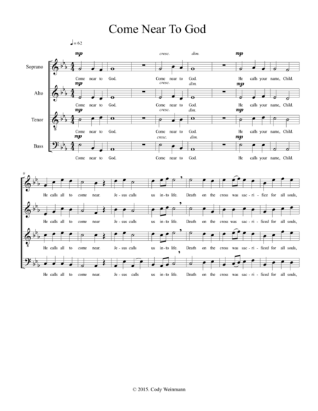 Come Near To God Original Satb Choir Piece Page 2