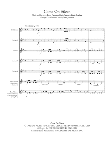 Come On Eileen For Clarinet Choir Page 2