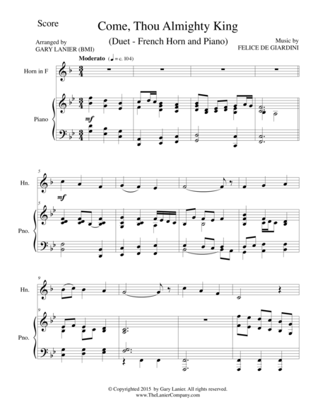 Come Thou Almighty King Duet French Horn And Piano Score And Parts Page 2