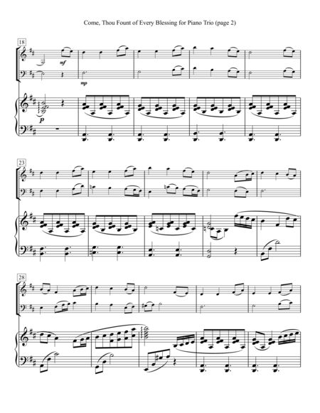 Come Thou Fount Of Every Blessing For Piano Trio Page 2