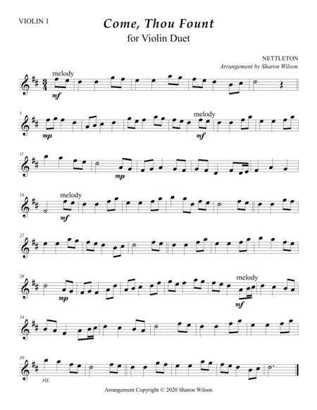 Come Thou Fount Of Every Blessing For Violin Duet Page 2