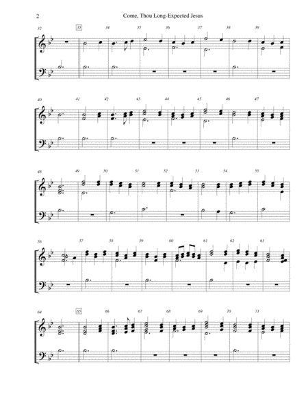 Come Thou Long Expected Jesus For 2 Octave Handbell Choir Page 2