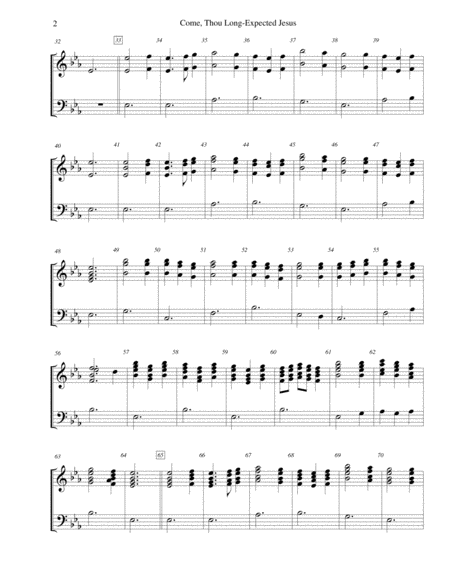 Come Thou Long Expected Jesus For 3 Octave Handbell Choir Page 2