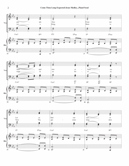 Come Thou Long Expected Jesus Medley Singers Rhythm Section Page 2