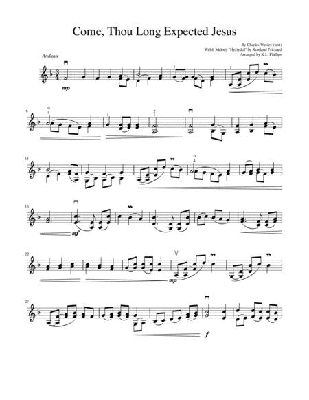 Come Thou Long Expected Jesus Unaccompanied Violin Solo Page 2