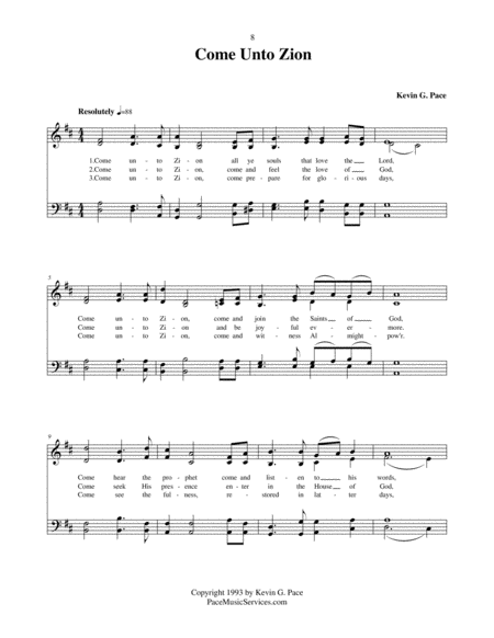 Come Unto Zion An Original Hymn For Satb Voices Page 2