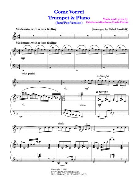 Come Vorrei For Trumpet And Piano Jazz Pop Version Video Page 2