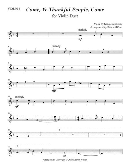 Come Ye Thankful People Come For Violin Duet Page 2