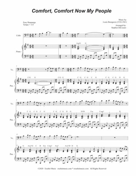 Comfort Comfort Now My People For Cello Solo And Piano Page 2