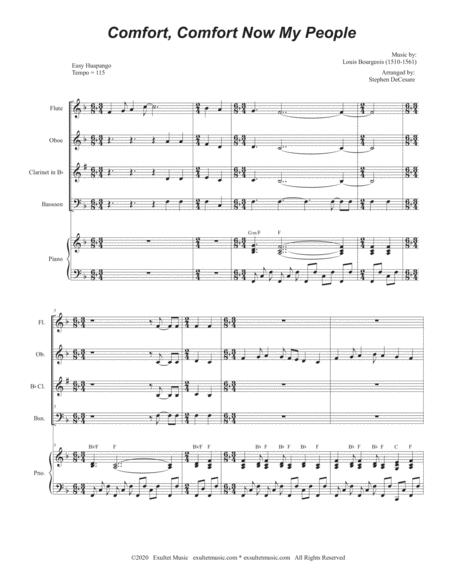 Comfort Comfort Now My People For Woodwind Quartet And Piano Page 2