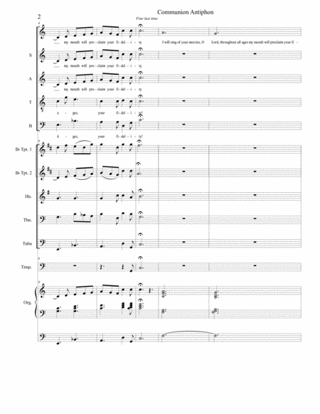 Communion Antiphon For The Chrism Mass For Satb Orchestra And Congregation Page 2