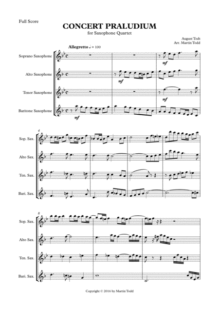 Concert Praludium For Saxophone Quartet Satb Page 2